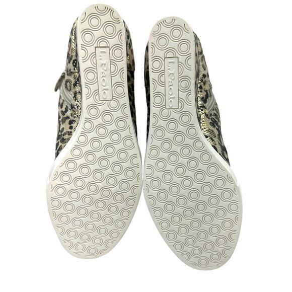LINEA PAOLO Felicia III Wedge Platform Sneaker Metallic Gold Snake Leopard 8 - Picture 5 of 8